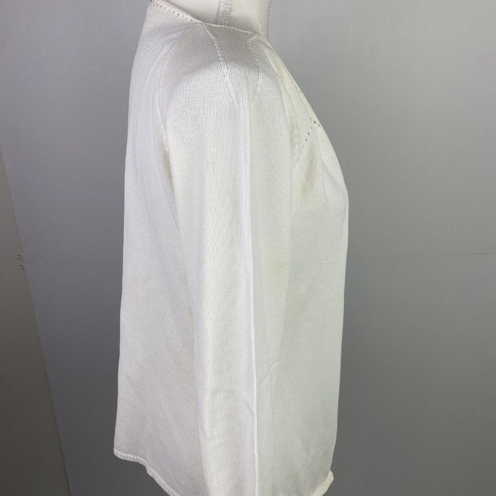 Chelsea Design Size M White Knit Cardigan - Picture 7 of 8